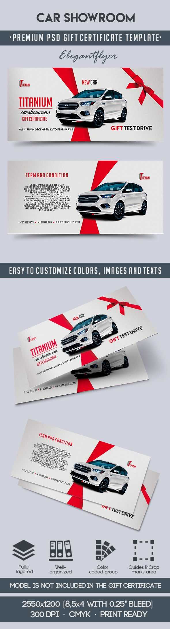 Car Showroom – Premium Gift Certificate Psd Template With Automotive Gift Certificate Template