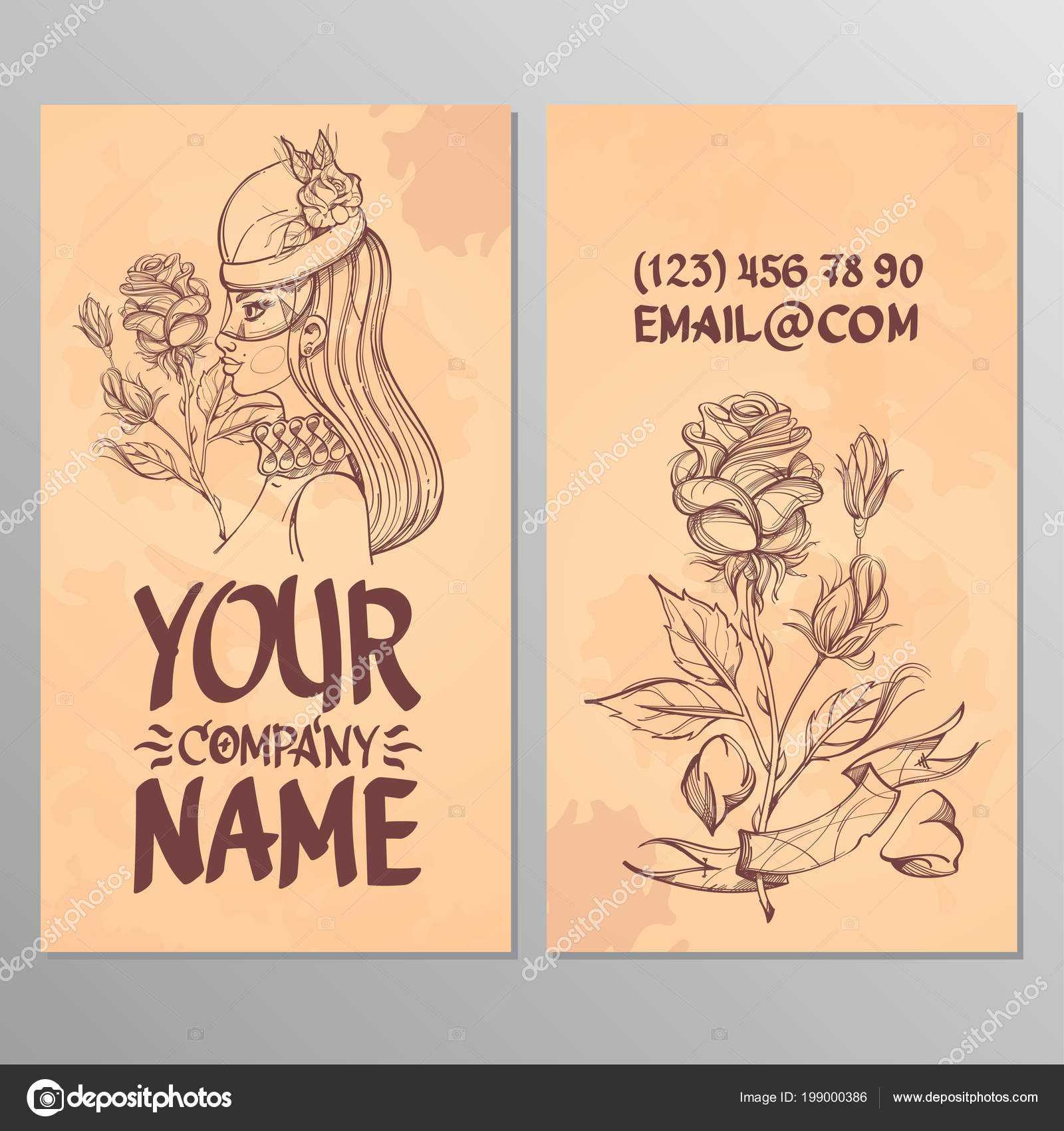 Cards Image Woman Rose Templates Creating Business Cards With Advertising Cards Templates