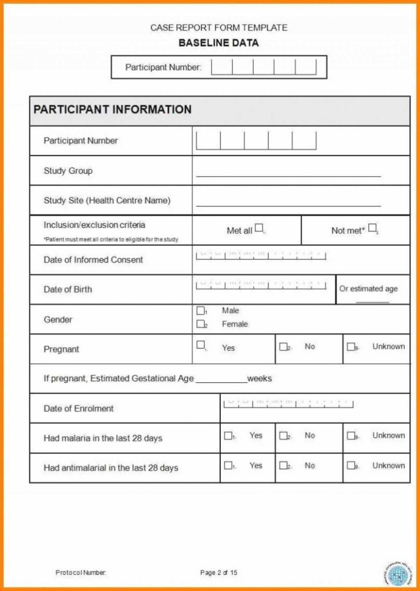 Case Report Form Template Unique Catering Resume Clinical In Clinical Trial Report Template