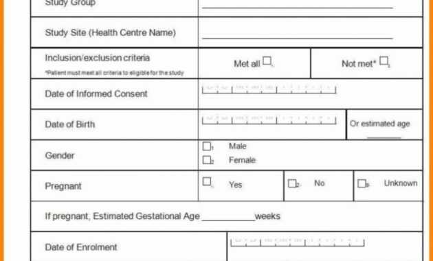 Case Report Form Template Unique Catering Resume Clinical regarding Case Report Form Template Clinical Trials