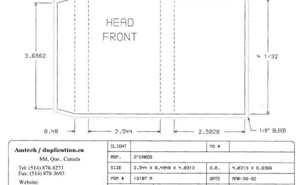 Cassette Insert Print Specs within Cassette J Card Template