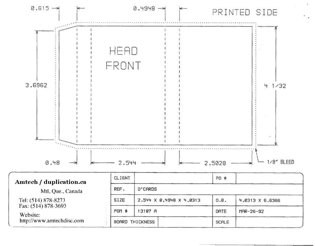 Cassette Insert Print Specs Within Cassette J Card Template