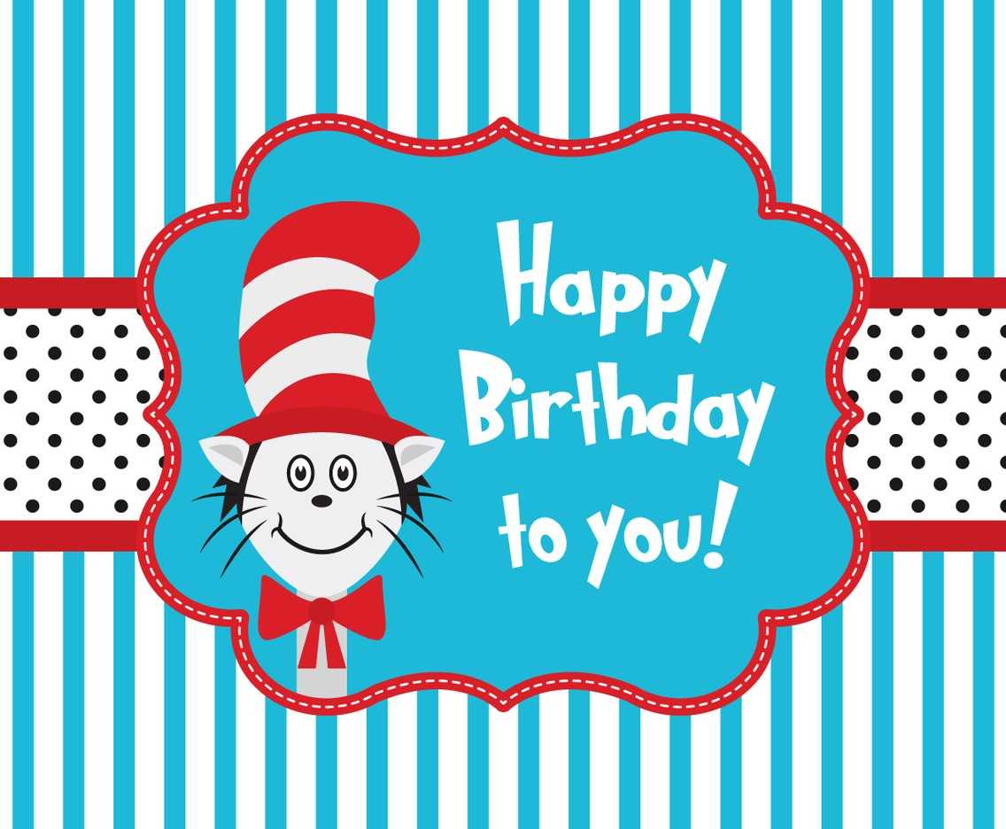 Cat In The Hat Greeting Card Template Vector Art & Graphics With Regard To Dr Seuss Birthday Card Template