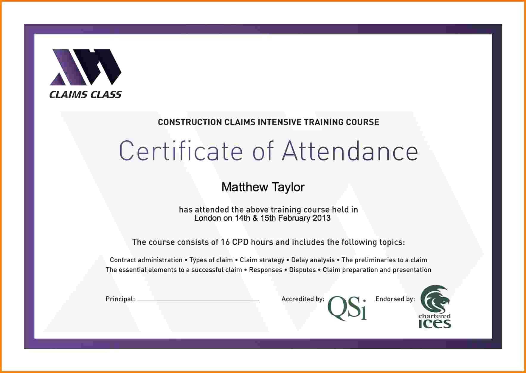 Celebrate Perfect Attendance In Your Class Certificate Intended For Certificate Of Attendance Conference Template