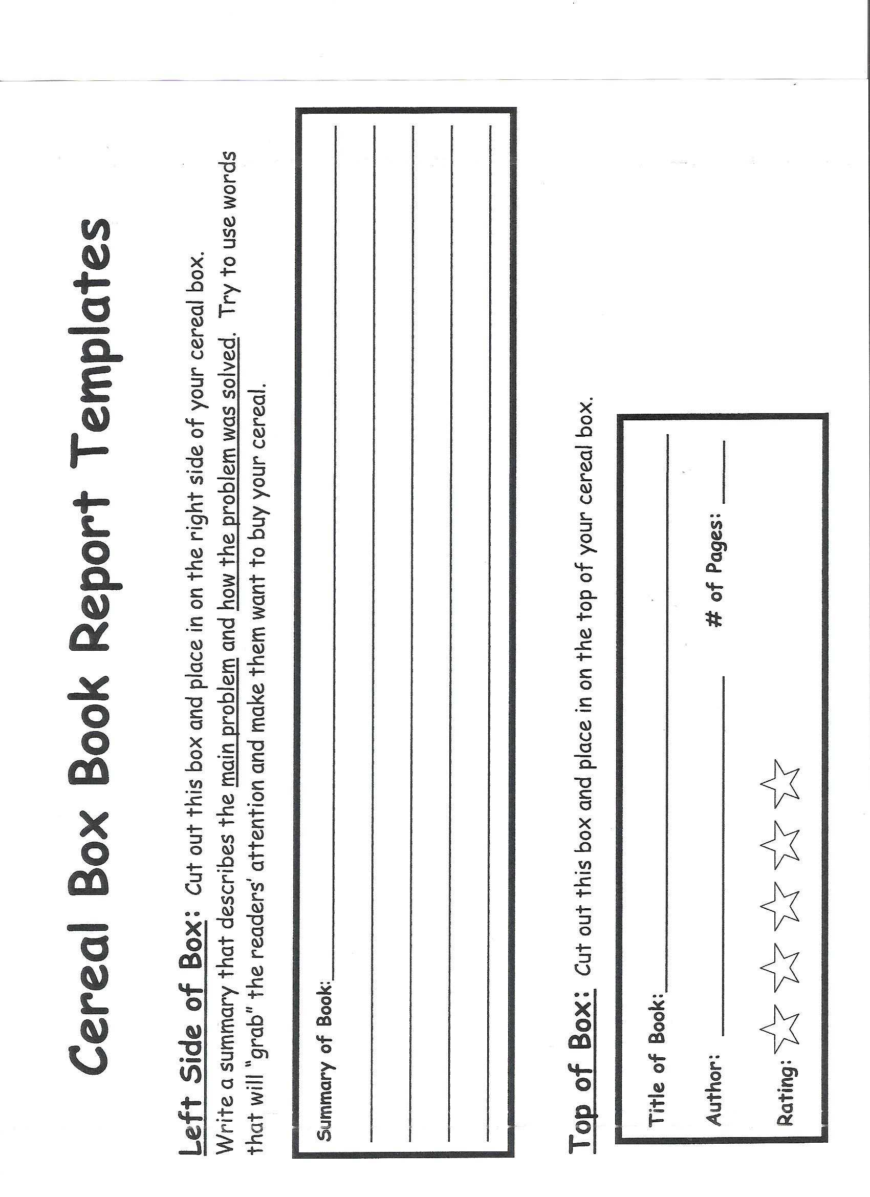 Cereal Box Book Report | 5Th Grade | Book Report Templates Pertaining To Cereal Box Book Report Template
