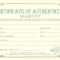 Certificate Authenticity Template Art Authenticity Pertaining To Free Art Certificate Templates