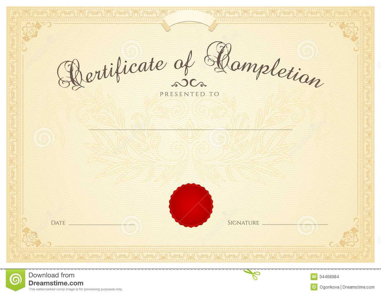 Certificate / Diploma Background Template. Floral Stock Inside Certificate Scroll Template