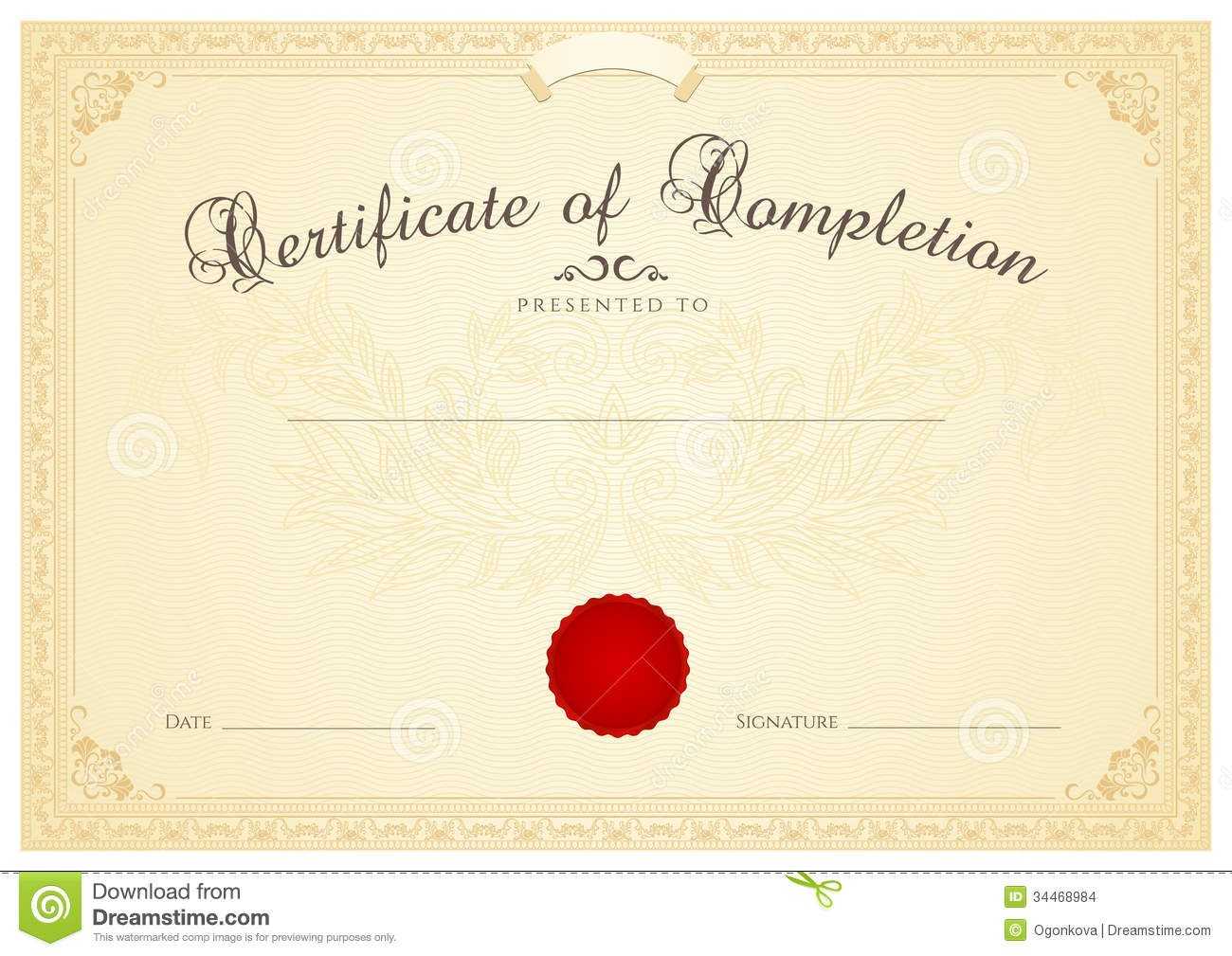 Certificate / Diploma Background Template. Floral Stock Throughout Scroll Certificate Templates