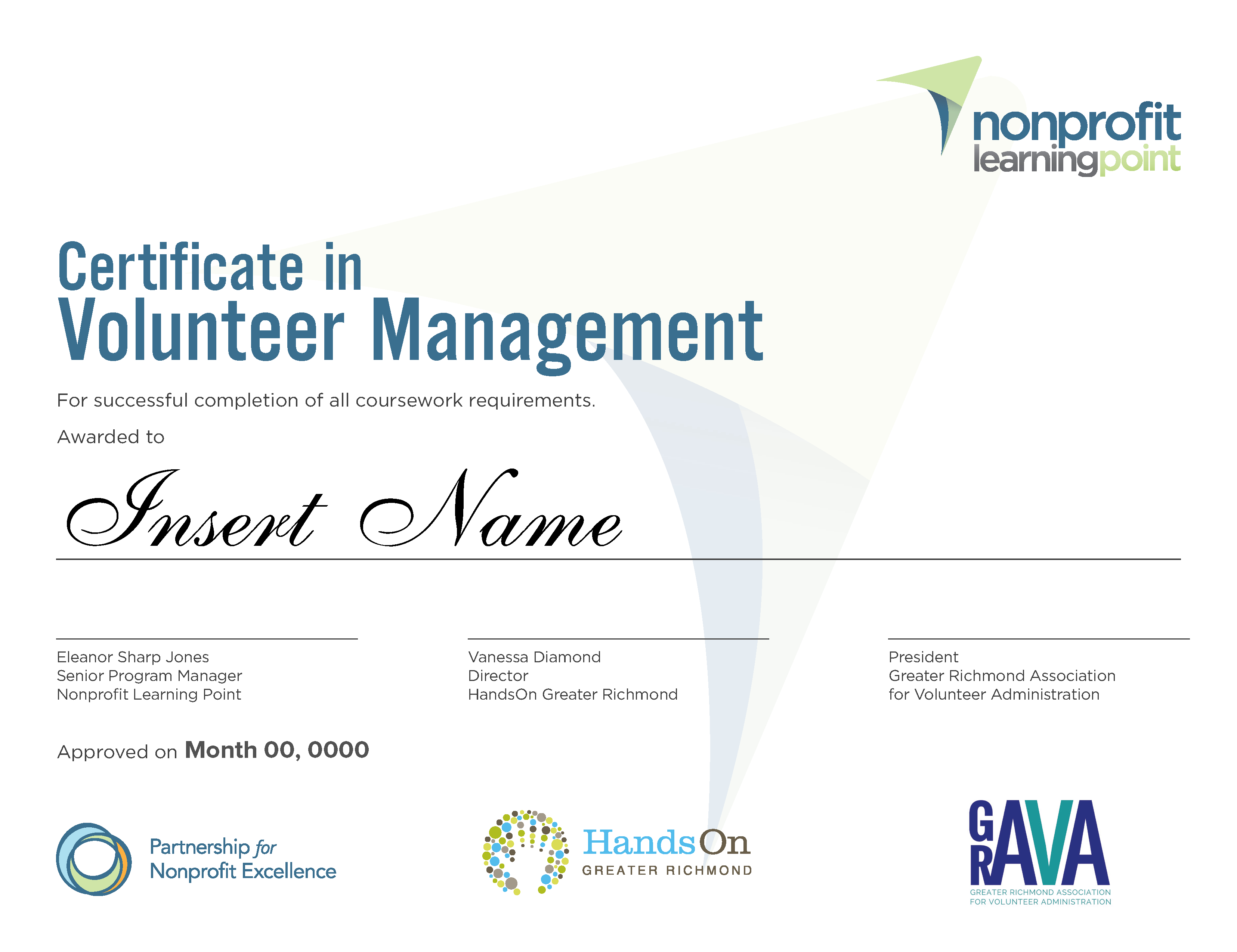 Certificate In Volunteer Resources Management | Greater With Volunteer Report Template