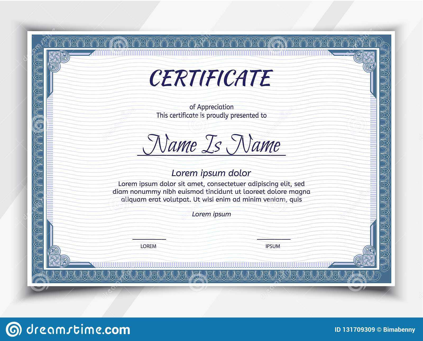 Certificate Landscape Template Stock Vector – Illustration Within Landscape Certificate Templates