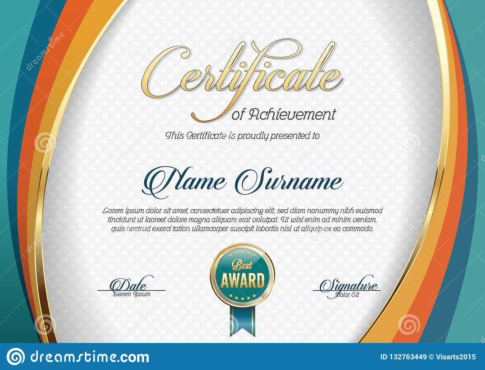 Certificate Of Achievement. Landscape. Template. Stock With Landscape Certificate Templates