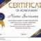 Certificate Of Achievement Or Diploma. Elegant Light In Pertaining To Certificate Of Attainment Template