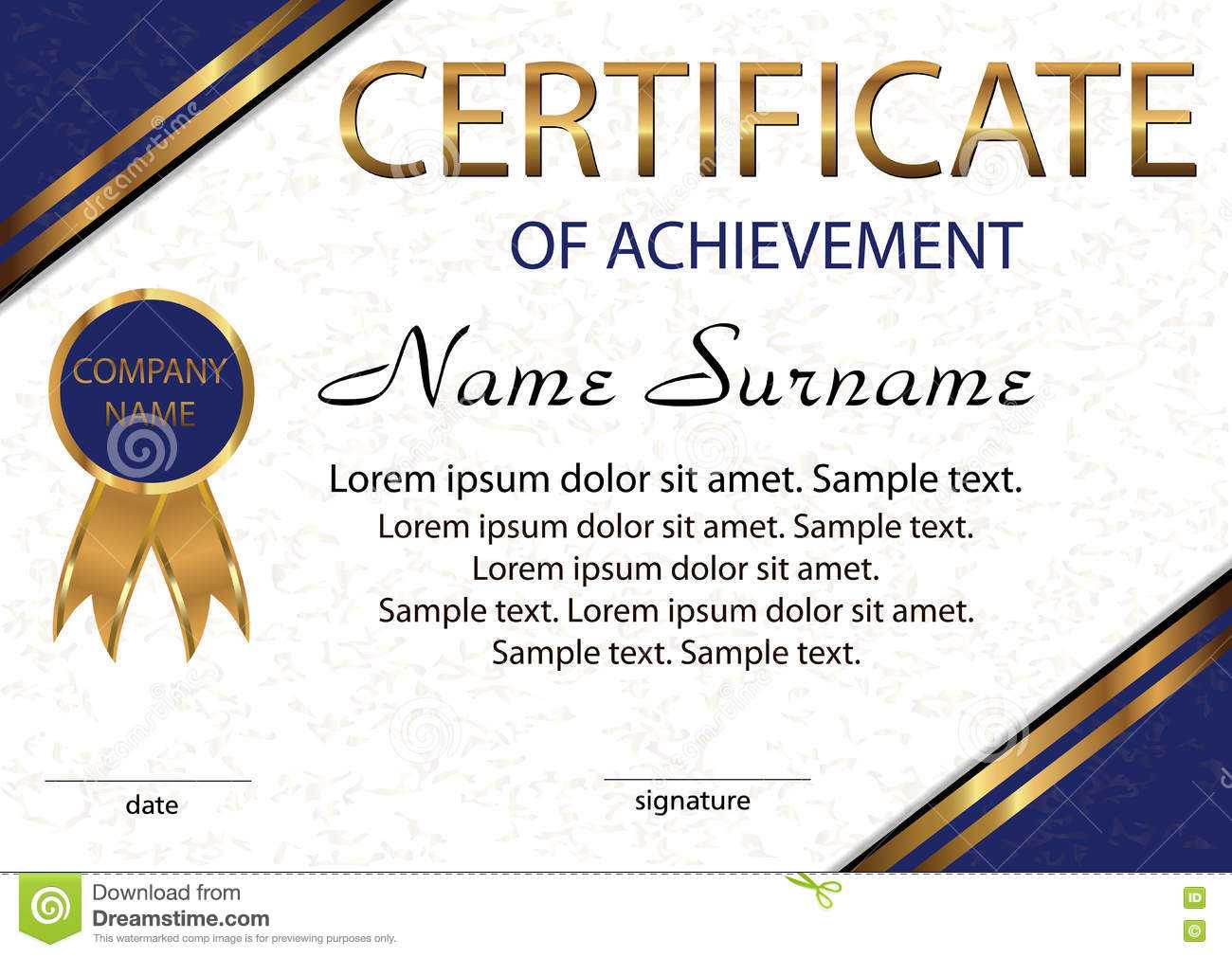 Certificate Of Achievement Or Diploma. Elegant Light In Pertaining To Certificate Of Attainment Template