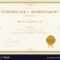 Certificate Of Achievement Template In Gold Theme In Certificate Of Accomplishment Template Free