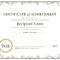 Certificate Of Achievement With Regard To Academic Award Certificate Template
