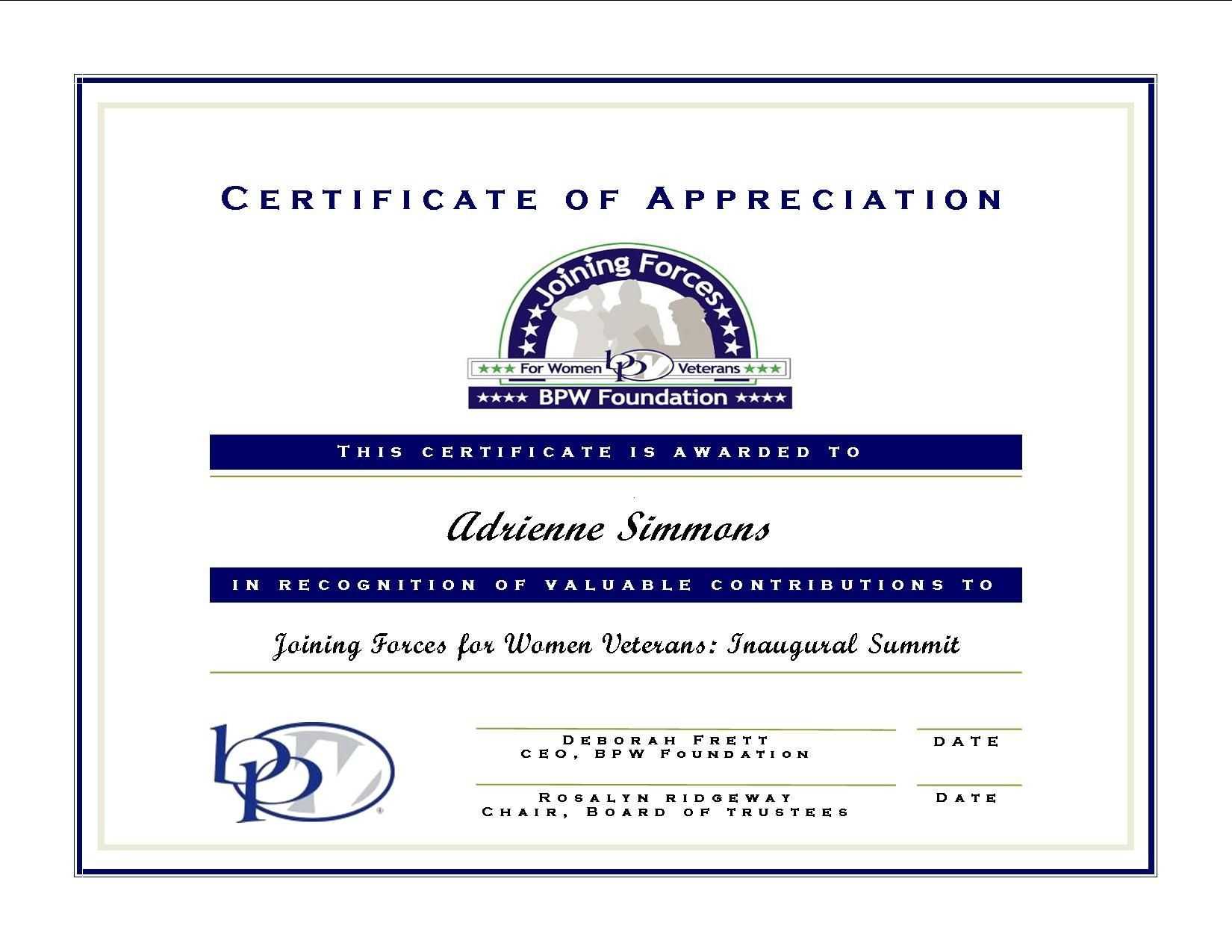 Certificate Of Appreciation For Guest Speaker Template | Cw For Conference Certificate Of Attendance Template