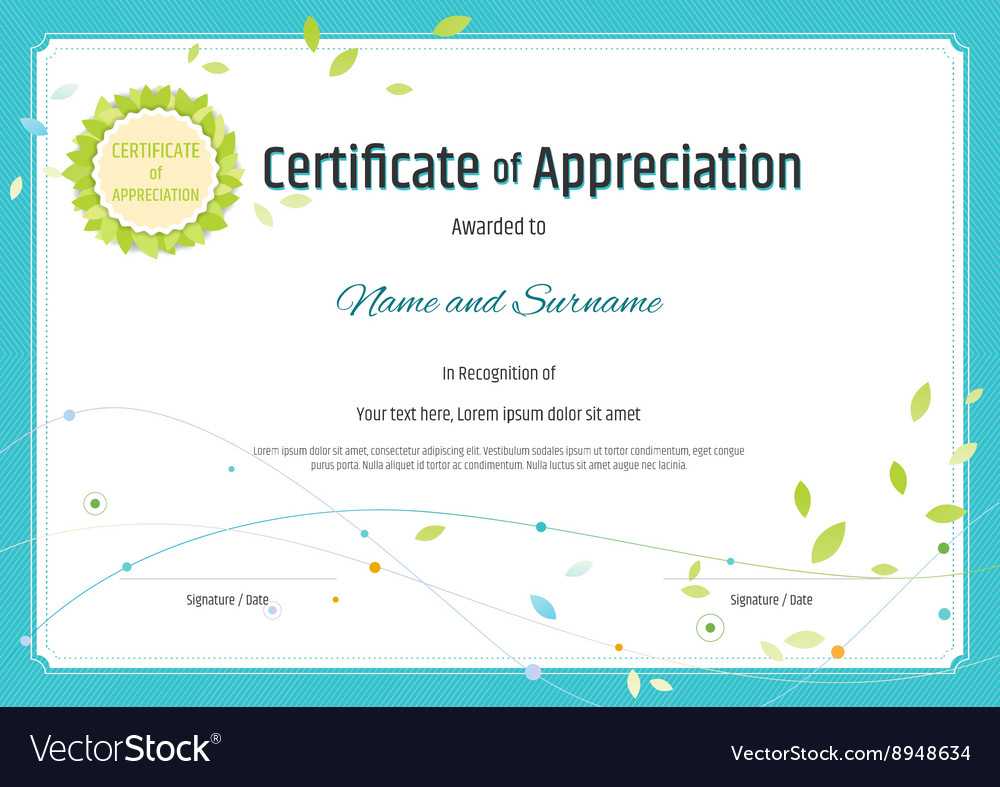 Certificate Of Appreciation Template Nature Theme With Free Certificate Of Appreciation Template Downloads