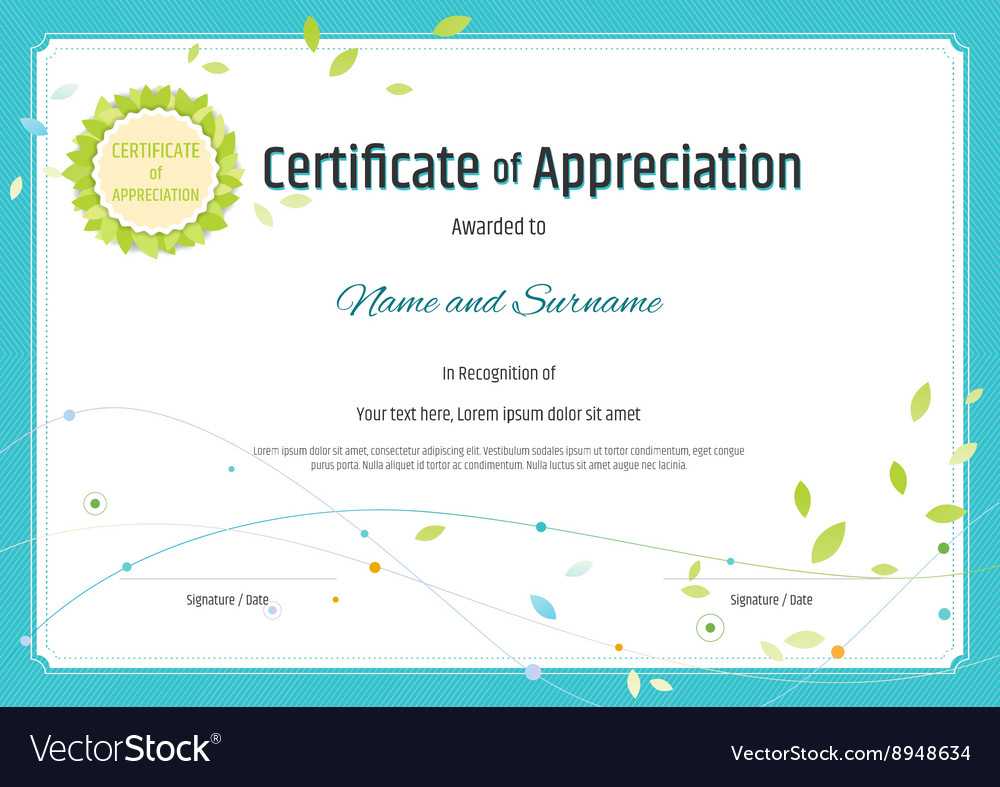 Certificate Of Appreciation Template Nature Theme With Free Certificate Of Appreciation Template Downloads