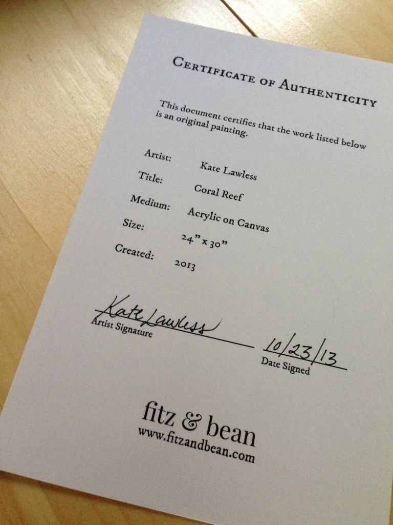 Certificate Of Authenticity For Artwork | Dreaming Of A In Certificate Of Authenticity Photography Template