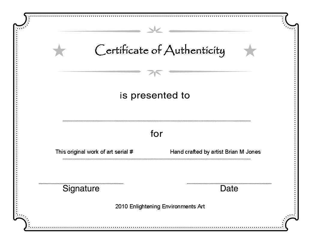 Certificate Of Authenticity Template Good Modern Abstract Inside Art Certificate Template Free