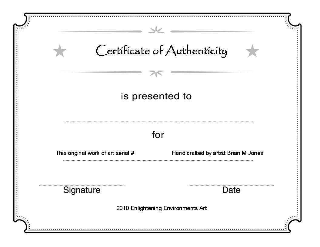 Certificate Of Authenticity Template Good Modern Abstract Inside Art Certificate Template Free