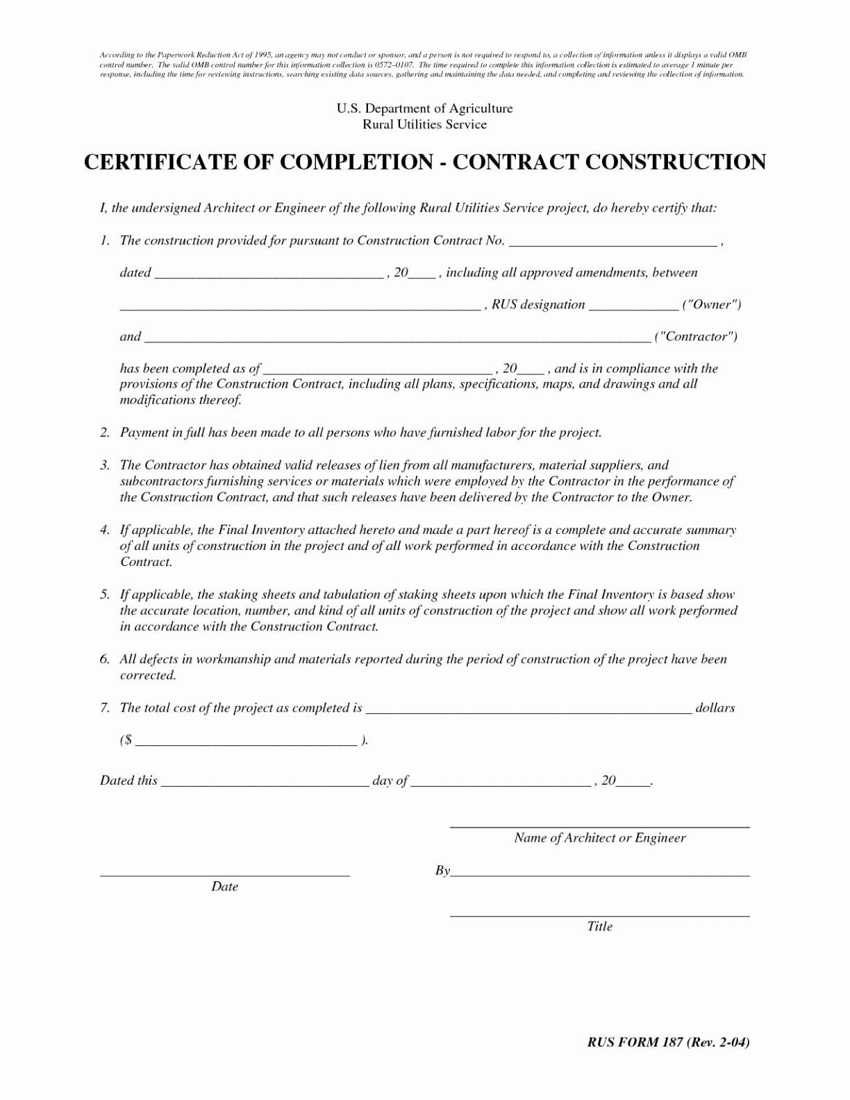 Certificate Of Completion Construction Templates – Sinda Within Certificate Of Substantial Completion Template