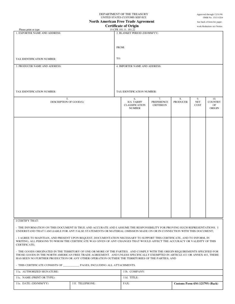 Certificate Of Origin Template | Certificate Templates With Regard To Certificate Of Origin Template Word