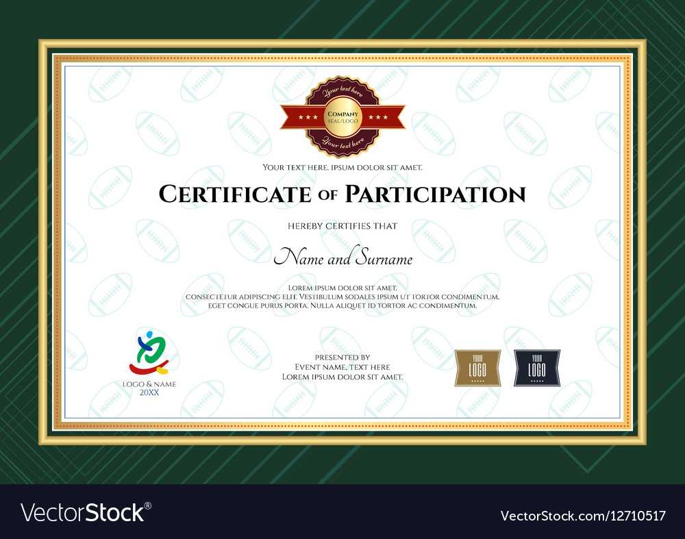 Certificate Of Participation Template In Sport The For Templates For Certificates Of Participation
