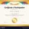 Certificate Of Participation Template With Gold Intended For Certificate Of Participation Template Pdf