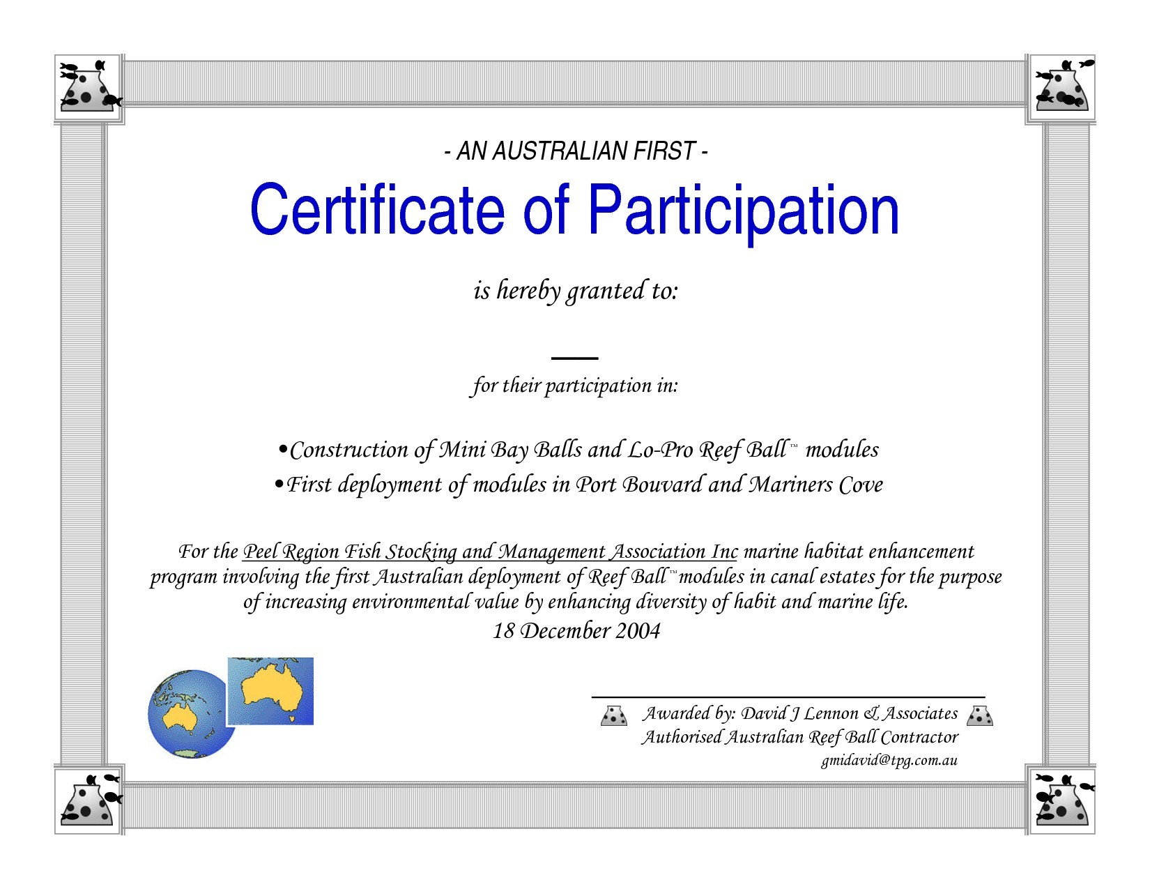 Certificate Of Participation Word Template For Certificate Of Participation Word Template