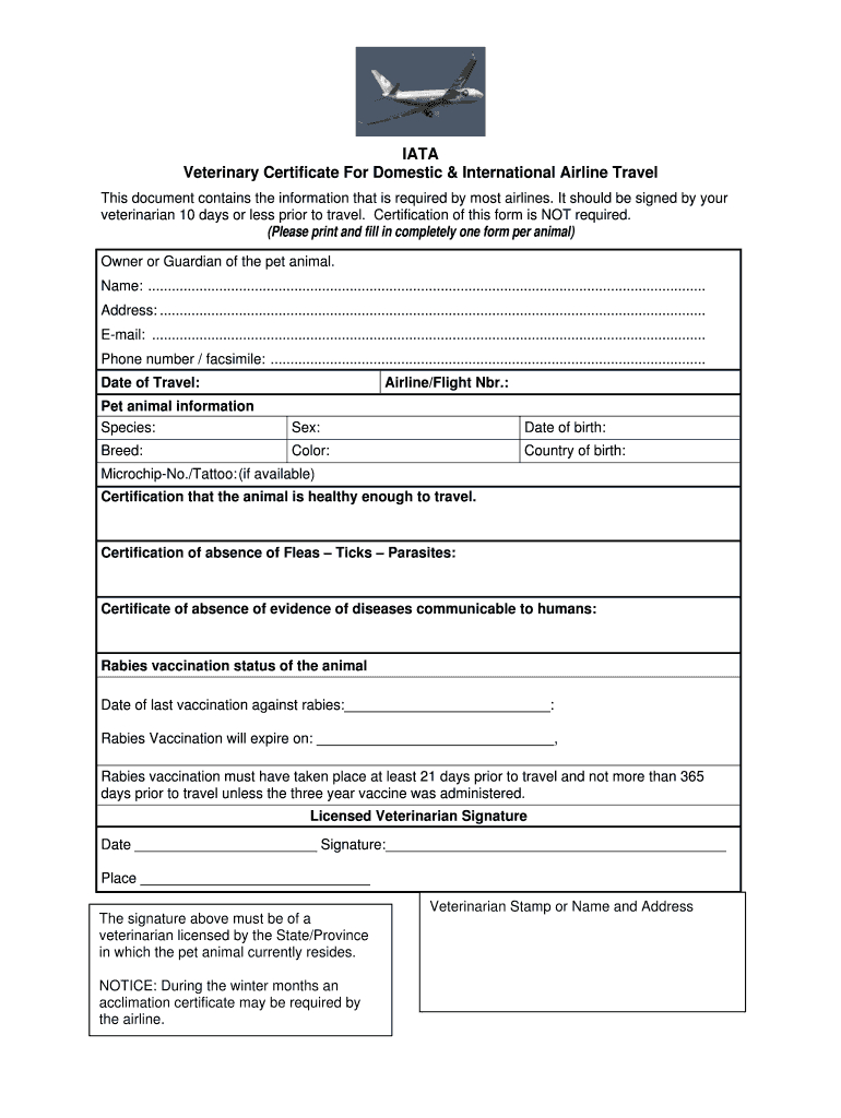 Certificate Of Veterinary Inspection Cvi – Fill Online With Regard To Veterinary Health Certificate Template