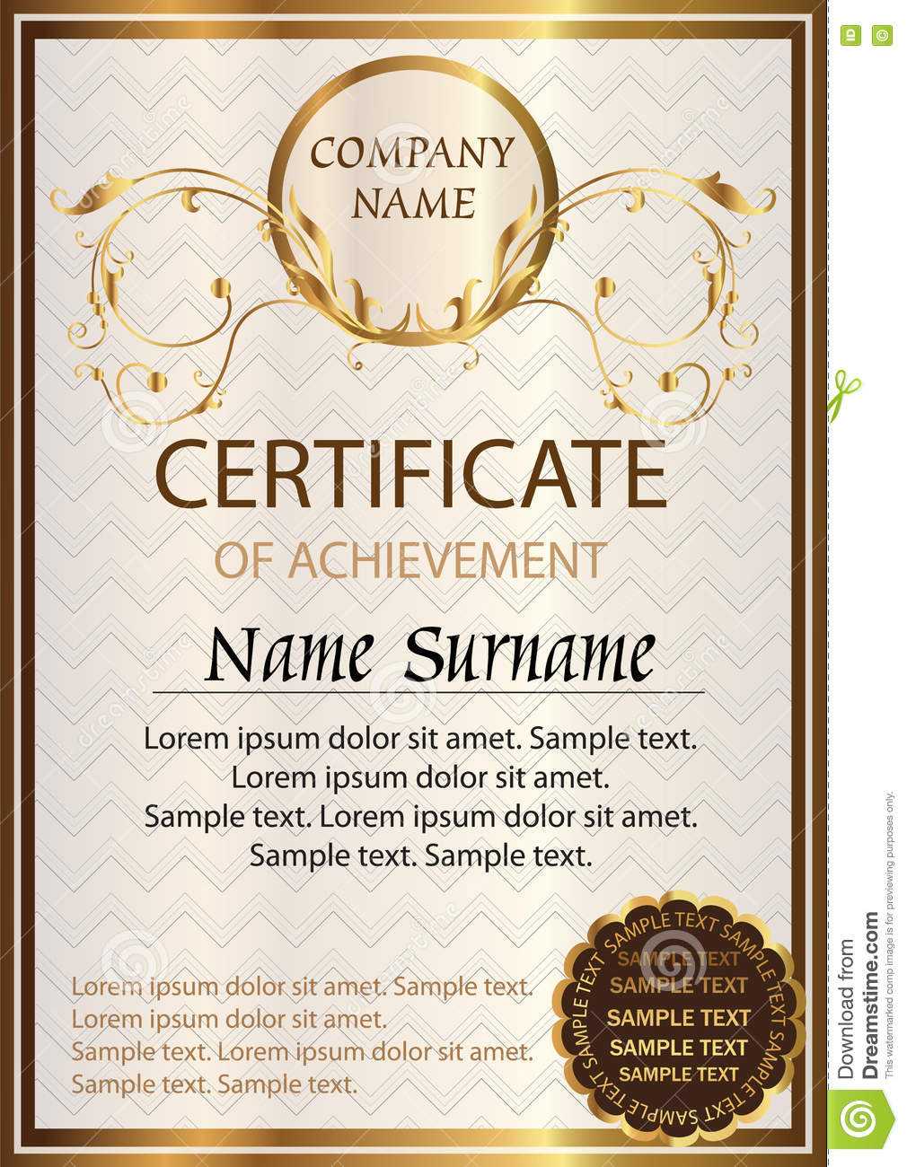 Certificate Or Diploma Template. Award Winner Stock Vector Throughout Winner Certificate Template