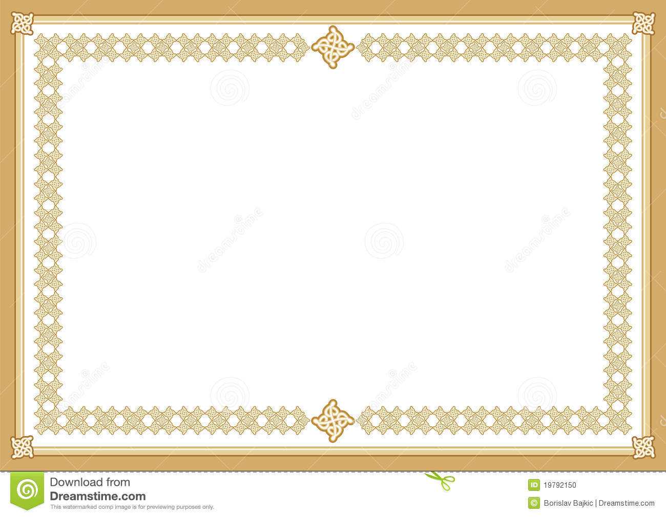 Certificate Stock Vector. Illustration Of Award, Blank Throughout Award Certificate Border Template