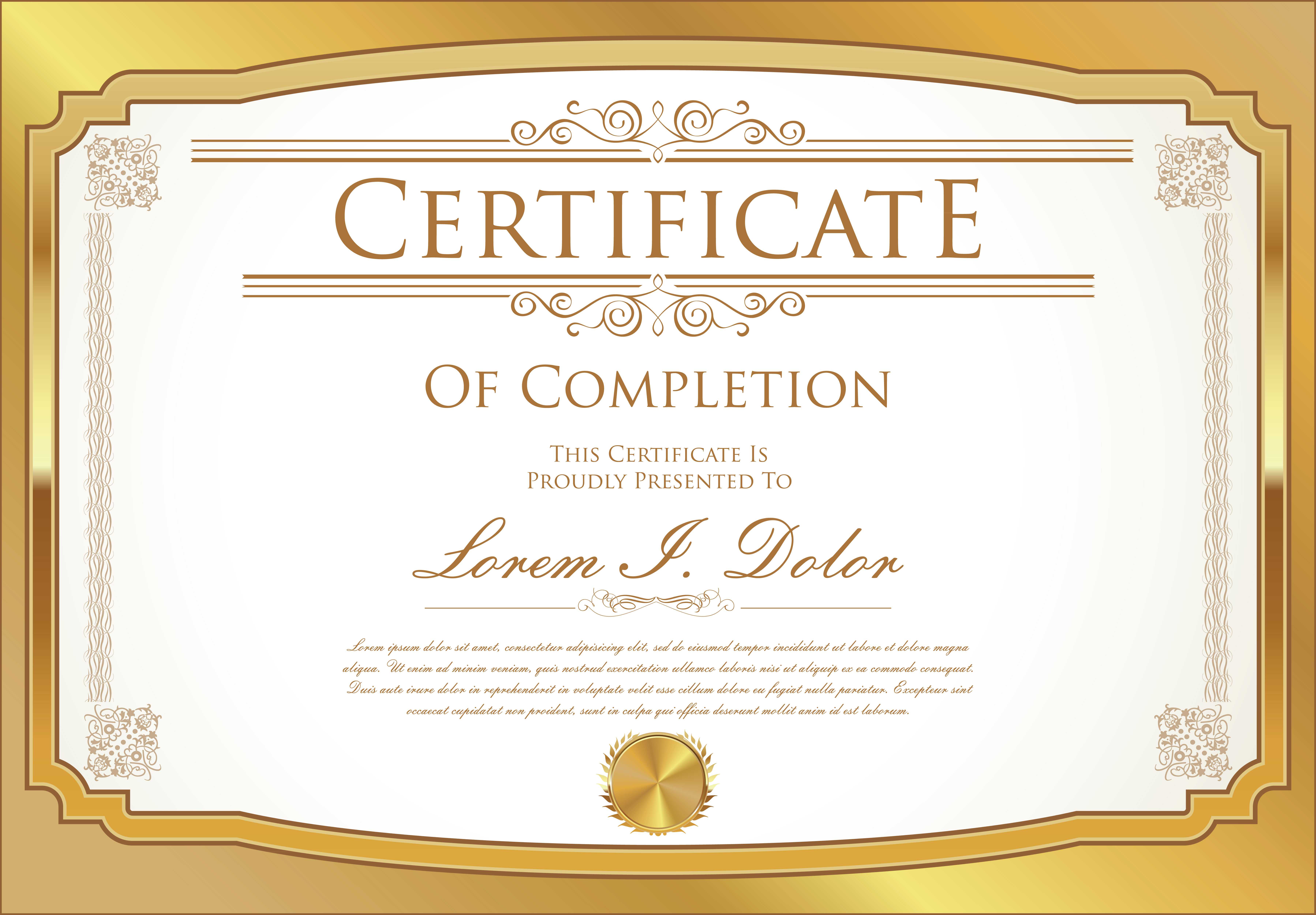 Certificate Template – Download Free Vectors, Clipart Within Commemorative Certificate Template