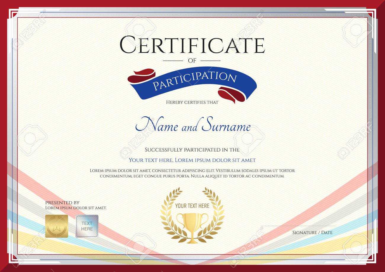 Certificate Template For Achievement, Appreciation Or Participation.. Within Templates For Certificates Of Participation