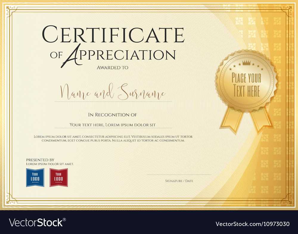 Certificate Template For Achievement Appreciation Pertaining To Template For Recognition Certificate
