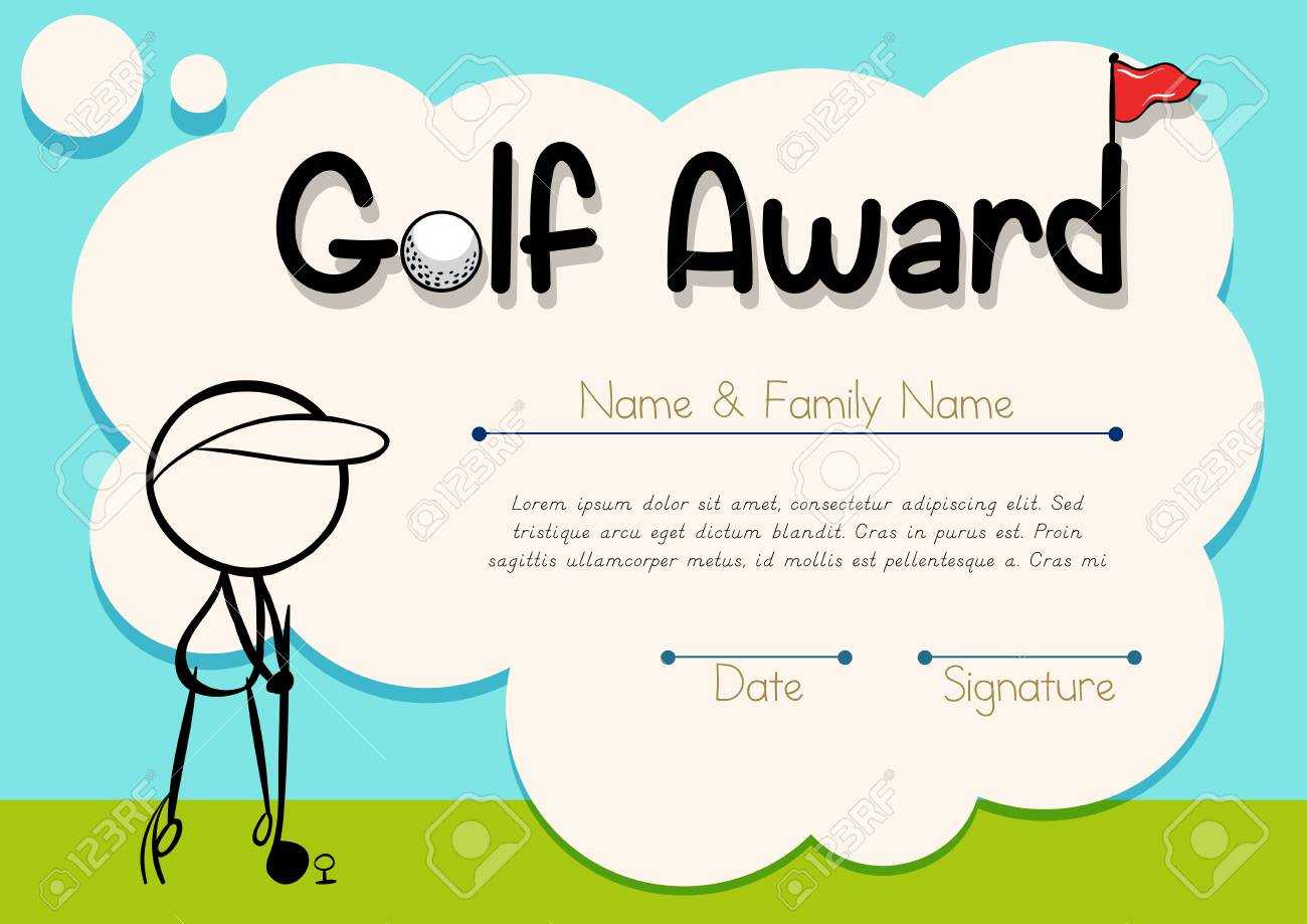 Certificate Template For Golf Award Illustration With Golf Certificate Template Free