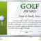 Certificate Template For Golf Award Stock Vector Throughout Golf Certificate Template Free