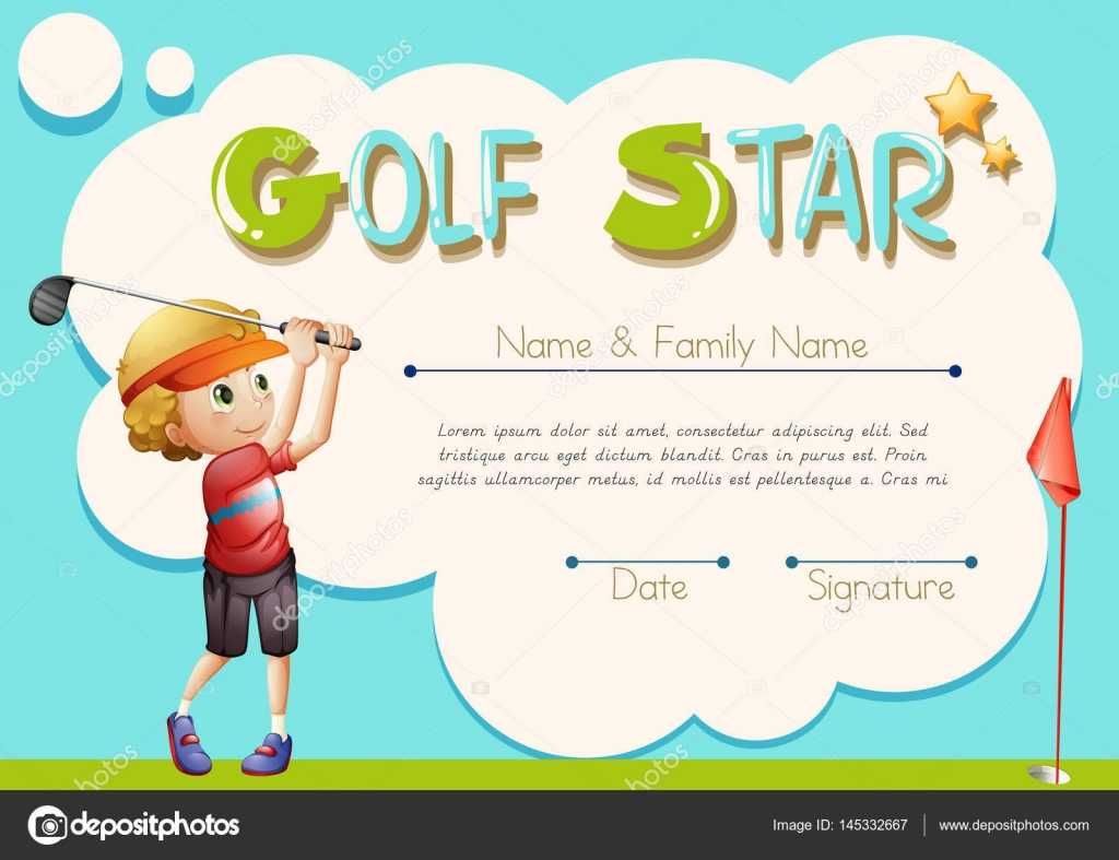 Certificate Template For Golf Star — Stock Vector In Golf Certificate Template Free