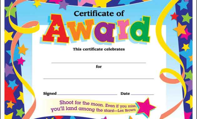 Certificate Template For Kids Free Certificate Templates with Certificate Of Achievement Template For Kids