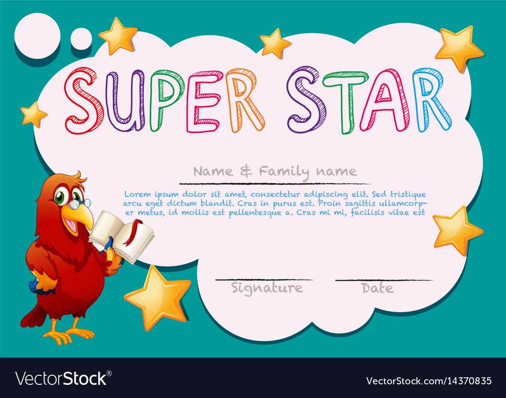 Certificate Template For Super Star In Star Of The Week Certificate Template