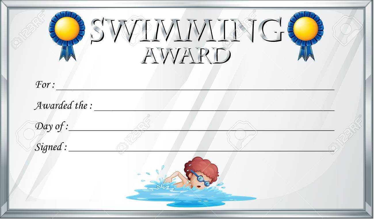Certificate Template For Swimming Award Illustration Regarding Free Swimming Certificate Templates