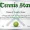 Certificate Template For Tennis Star Illustration Inside Tennis Certificate Template Free