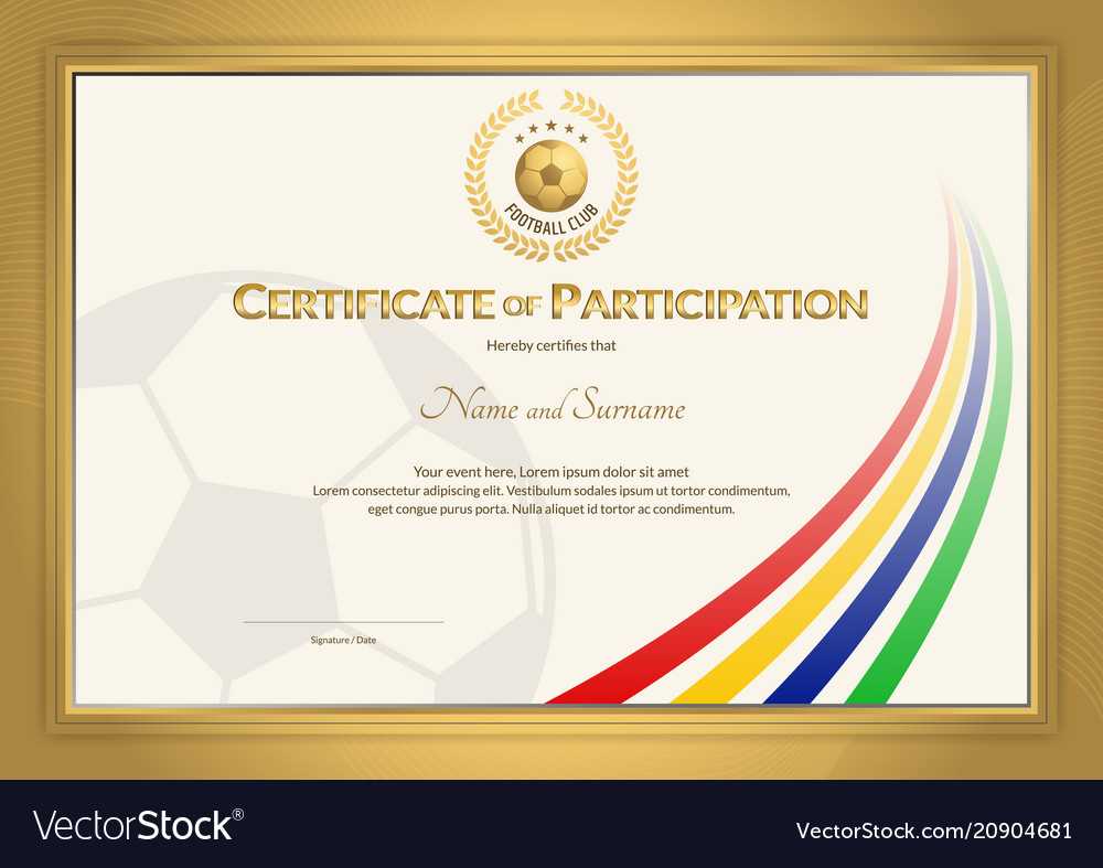 Certificate Template In Football Sport Color Throughout Football Certificate Template