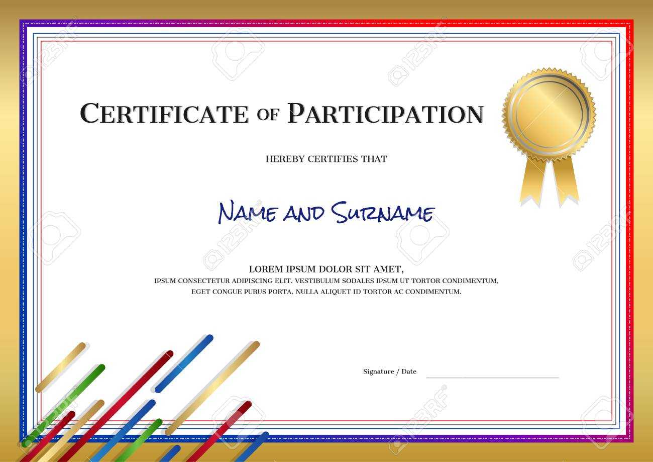 Certificate Template In Sport Theme With Border Frame, Diploma.. Intended For Certificate Border Design Templates