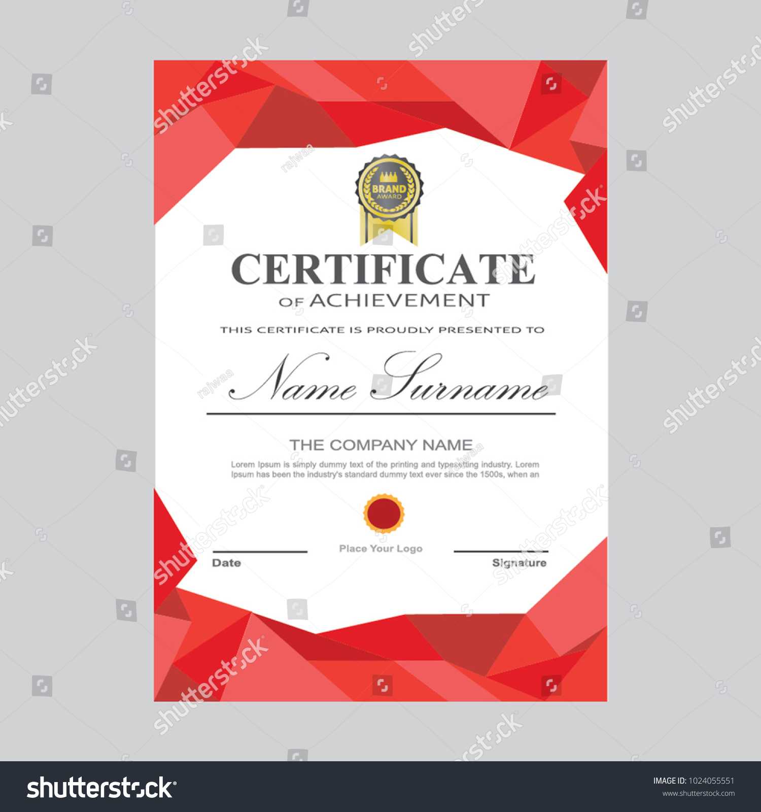 Certificate Template Modern A4 Horizontal Landscape Stock Pertaining To Landscape Certificate Templates