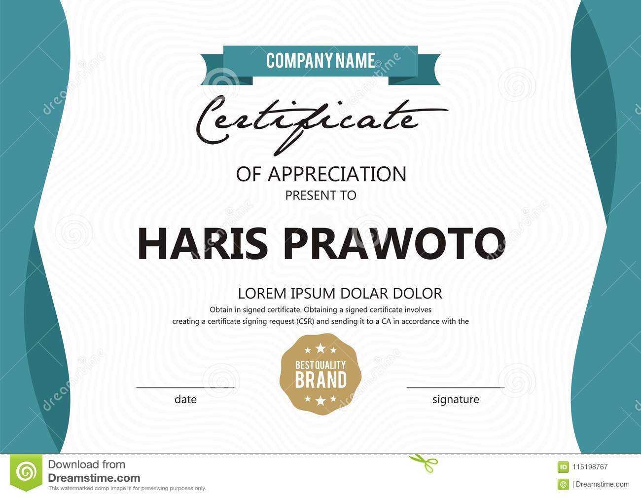 Certificate Template. Suitable For Your Company. Improve Inside Professional Award Certificate Template