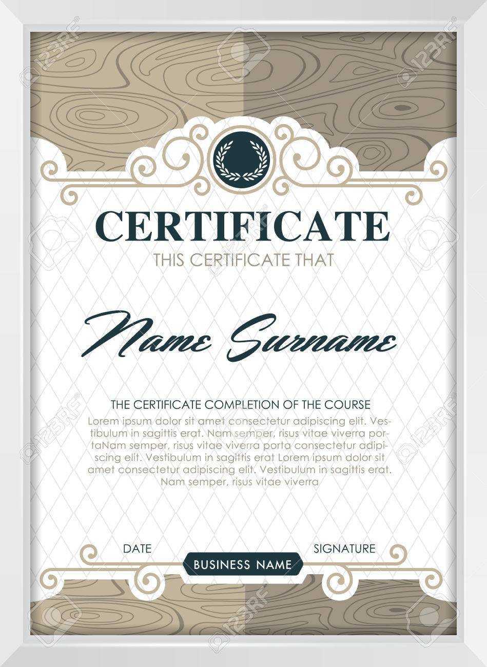 Certificate Template With Clean And Modern Pattern, Luxury  Golden,qualification.. Inside Qualification Certificate Template