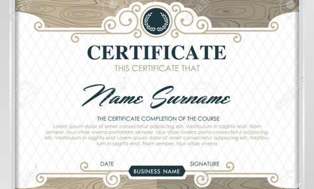 Certificate Template With Clean And Modern Pattern, Luxury  Golden,qualification.. with Qualification Certificate Template