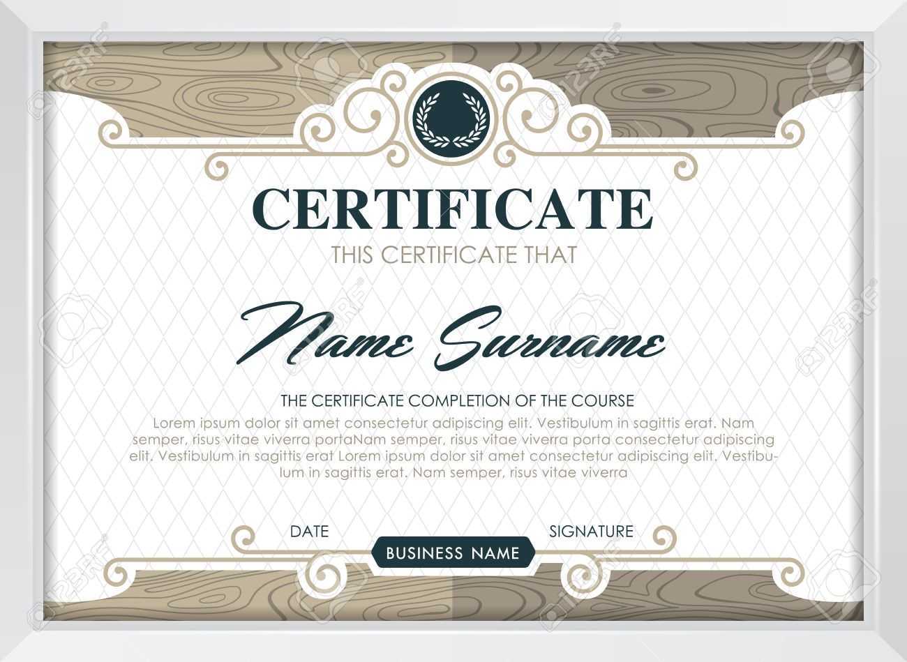 Certificate Template With Clean And Modern Pattern, Luxury  Golden,qualification.. With Qualification Certificate Template